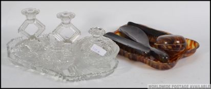 An early 20th century cut glass dressing