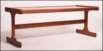 A retro glass and tile top teak wood Dan