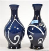 Two vintage Wuidart blue and white studi