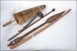 A collection of Tribal African spears -