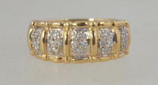 A 14ct gold and diamonds ladies ring.