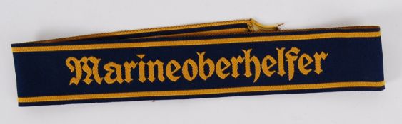 MARINEOBERHELFER: A believed original Marineoberhelfer German nazi third Reich cuff title / uniform