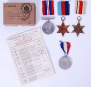 SECOND WORLD WAR MEDAL GROUP: A good WWII Second World War Medal group,