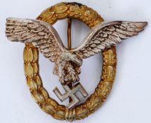 LUFTWAFFE BADGE: An original Luftwaffe Pilot's / Observer badge.