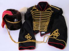 QUEEN'S LANCERS: A Queen's Lancers uniform consisting of hat with ' Death Or Glory ' badge to front