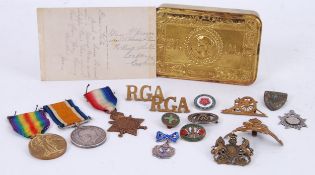 FIRST WORLD WAR MEDAL GROUP: A First World War WWI medal group.