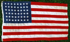 US FLAG: An original vintage possibly WWII era Second World War US flag. 54 Stars.