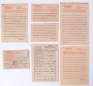 CONCENTRATION CAMP LETTERS: A rare and personal collection of a single family group of