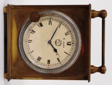 JAEGER CAR CLOCK: A scarce Jaeger of Paris 8 hour car clock. Brass cased, with front winder.