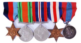 SECOND WORLD WAR MEDAL GROUP: A WWII Second World War medal group,