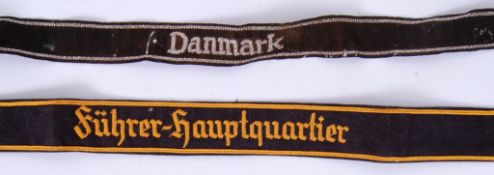 CUFF TITLES: Two WWII related Third Reich Nazi cuff titles - the first being for Danmark,