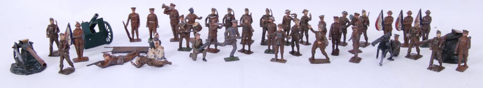 BRITAINS: A collection of approx 45x Britains vintage lead soldiers - all British Infantry,