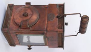 COPPER LAMP: A fabulous antique late 19th century Victorian copper lamp.