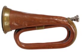 BUGLE: An original First World War WWI issued military copper and brass bugle. 29cm long.