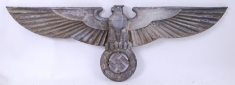 THIRD REICH TRAIN PLAQUE: A rare believed WWII Second World War era third reich nazi aluminium
