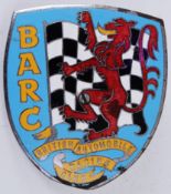 BARC: An original vintage British Automobile Racing Club enamel car badge,