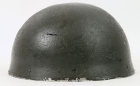 PARATROOPER HELMET: An original vintage Paratrooper / Tankers military uniform helmet in green.