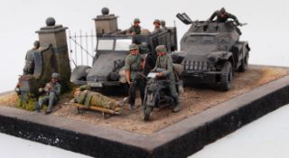 MILITARY MODEL: A museum quality Second World War WWII military model diorama.