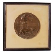 DEATH PLAQUE: An original First World War WWI Death Plaque / Death Penny - for Henry James Bennett.