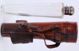 STIRRUP CUP: A believed military in origin 20th century hallmarked silver topped tapered stirrup