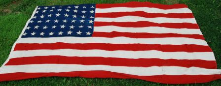 US FLAG: An original vintage possibly WWII era Second World War US flag. 54 Stars.