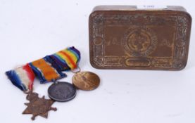 WWI MEDAL GROUP: A First World War WWI medal group, belonging to an M12017 E Nicholls, PBR, MTE, RN.