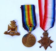 WWI MEDAL GROUP: An original First World War WWI Medal group to 9961 Private WE Hopgood,