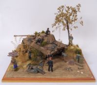 MILITARY MODEL: A museum quality Second World War WWII military model diorama.