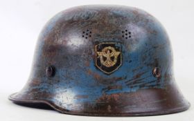 THIRD REICH POLICE HELMET: An original WWII Second World War era Nazi third Reich Police helmet.