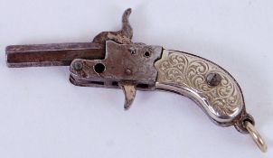 PISTOL: An English early 20th century miniature muff pistol.