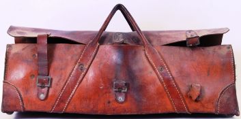 DESPATCH RIDERS BAG: An original WWII era Canadian Dispatch rider's leather bag.