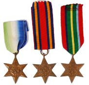 WWII STARS: A collection of 3x WWII Second World War medal stars, comprising of Atlantic Star,