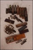 A collection of vintage wood working / cabinet makers planes to include Stanley,