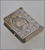 A silver plated on brass embossed ` Long live the King ` George V vesta case with opening top and