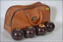A 1970's Mitre bowling ball set,