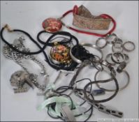 WITHDRAWN A collection of contemporary ladies and gents jewellery to include steel belcher chain,