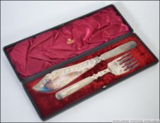 RG OLDFIELD Liverpool silver plated fish service , complete with original presentation box .