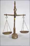 A Victorian travelling salesmans brass set of scales,