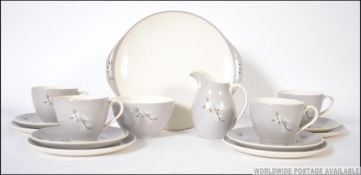 A Royal Doulton retro 1950's ' Frost Pine ' pattern part tea service comprising cups, saucers,