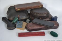A collection of vintage 19th and 20th century silver and jewellery cases to include jewellery ring