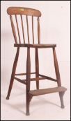 A stunning early 20th century school teachers spindle back high Stool / Chair,