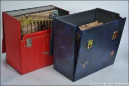 A collection of vinyl long play albums along with several 78rpm records of various genres to