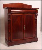 A Victorian mahogany Chiffonier sideboard raised on plinth base with twin doors and single drawer