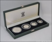 A cased 2003 silver proof United Kingdom Brittania collection four-coin set.
