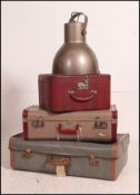 3 vintage suitcases to include early and mid 20th century,
