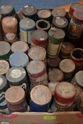 A box of assorted Edison, Sterling, Columbia, Pathe standard record tubes, all with wax cylinders.