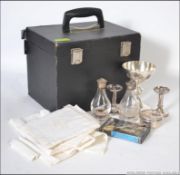 A reverends silver hallmarked eclesiastical priests travelling communion set comprising case with