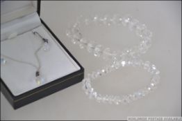 A Byzantine collection sterling silver and Swarovski crystal glass adorned necklace and pendant,