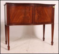 Mid 20th century curved front bijou cabinet / sideboard with inlay to top.