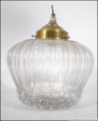 1950's / 60's glass lamp shade with bubble effect underside based on the shape of a traditional
